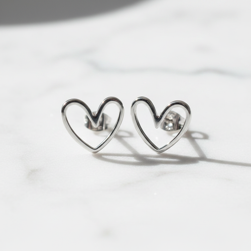 925 Sterling Silver Heart Earrings