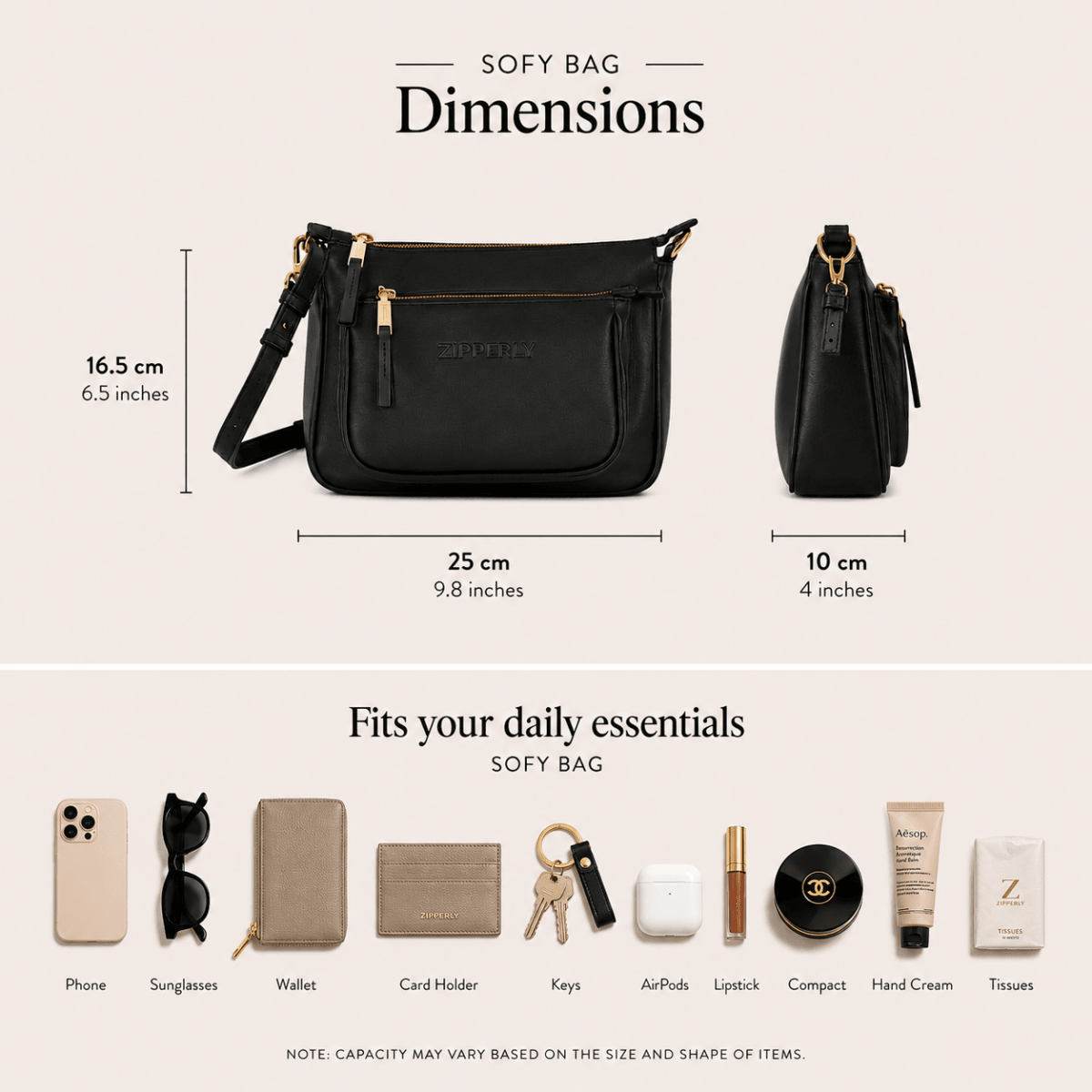 Sofy Bag - Italian Genuine Leather - Crossbody / Shoulder Bag - Made in Italy